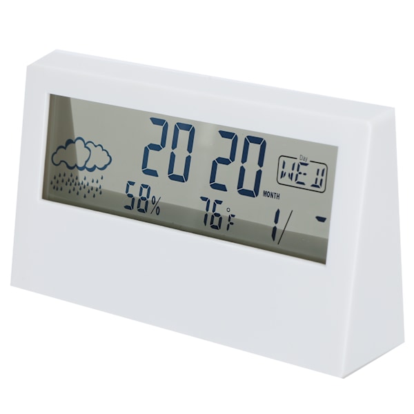 Alarmklocka LED Temperatur och Luftfuktighet Digital Display Natt Användning Ögonskydd Klocka