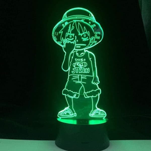One Piece Luffy 3D Illusjons Nattlampe Smart Touch, RG