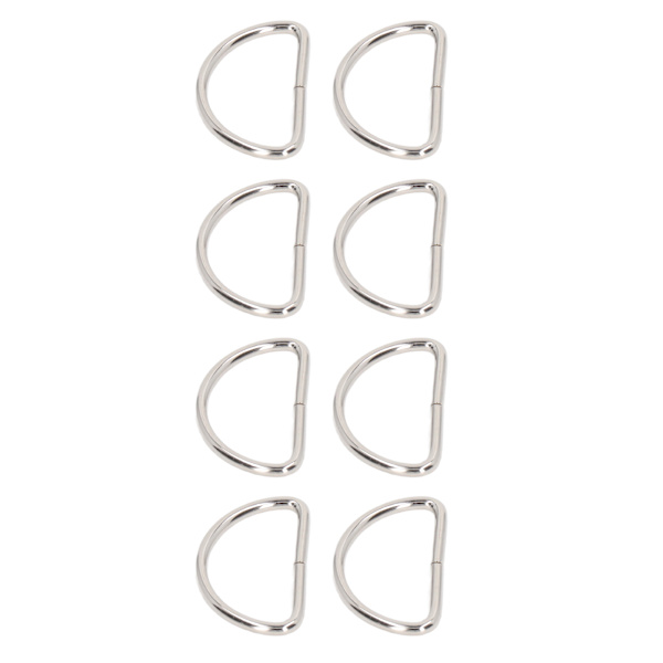 100 stk metall D-ringer med glattere overflater, klassisk utseende metallringer spenne for DIY belter, bagasjeremmer, vesker, ryggsekker, sølv