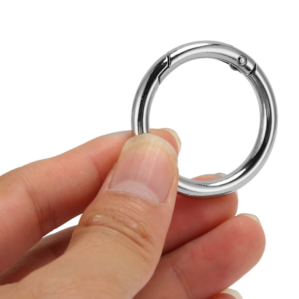20 st fjäder O-ringar 1,57 tum diameter 0,2 tum tjock stark koppar säker stängning fjäder spännen för handväska väska smycken DIY Silver