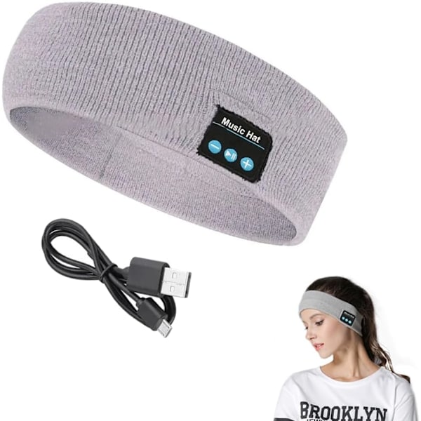 Langattomat unimakuulokkeet, Bluetooth-urheilupäännauha-kuulokkeet erittäin ohuilla HD-stereokaiuttimilla, täydelliset nukkumiseen, treenaamiseen, juoksuun, joogaan, unettomuuteen White