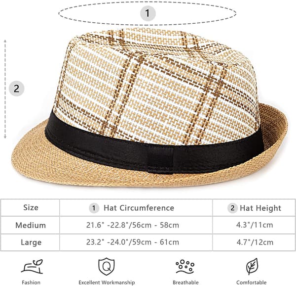 Sommer Strå Fedora Hat Kort Skygge Panama Solhat Trilby Bea Brown