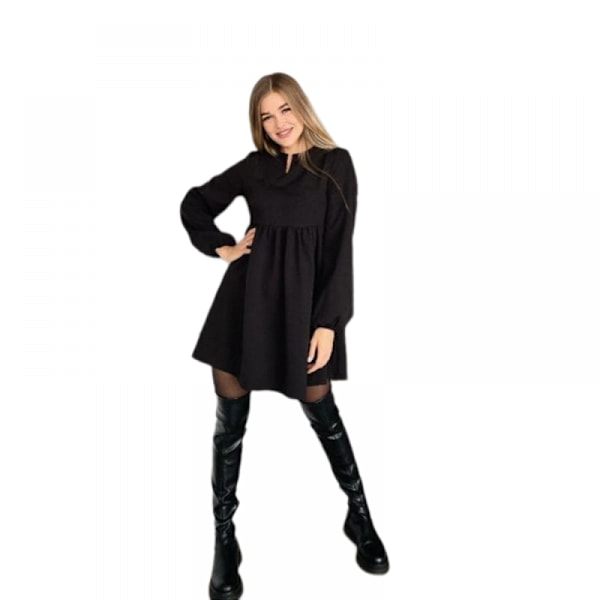 Ruffle Chiffon Elegant Mini Short Skirt Dresses(Black XL)