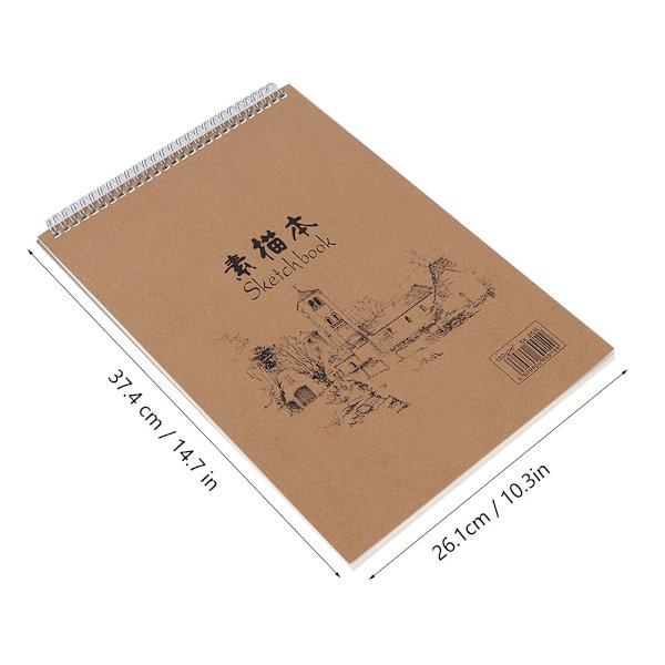 Kraftpapir Cover Håndmaling Kunstner Skitsebog Tegnebog (8K Beige)
