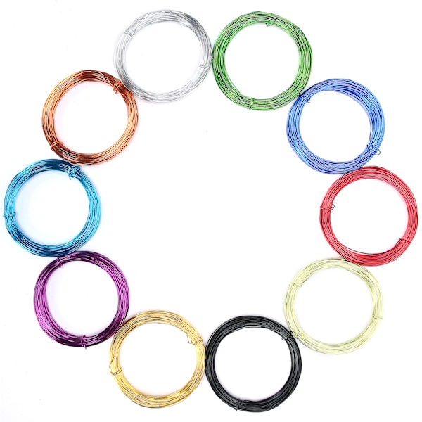 10 ruller farvet aluminiums ledning oxideret fleksibel cykel vævning form DIY håndværk fremstilling 0,8 mm