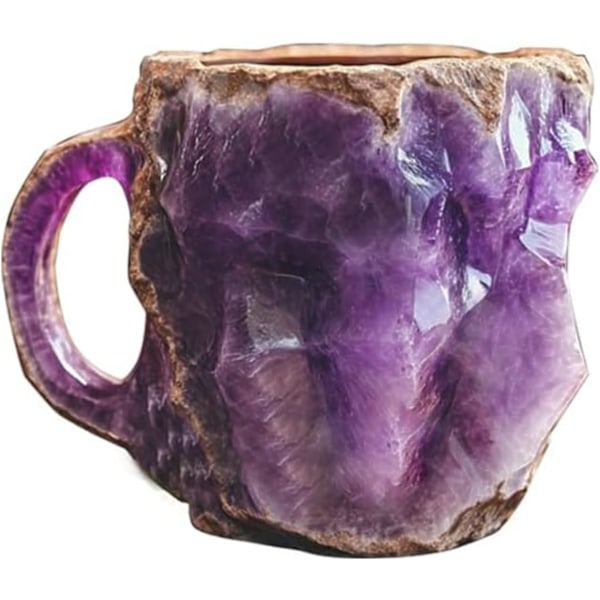 Kaffekrus, Geode Krus, Naturlig Onyx Krystal Kop, Resin Krystal Dekorative Krus