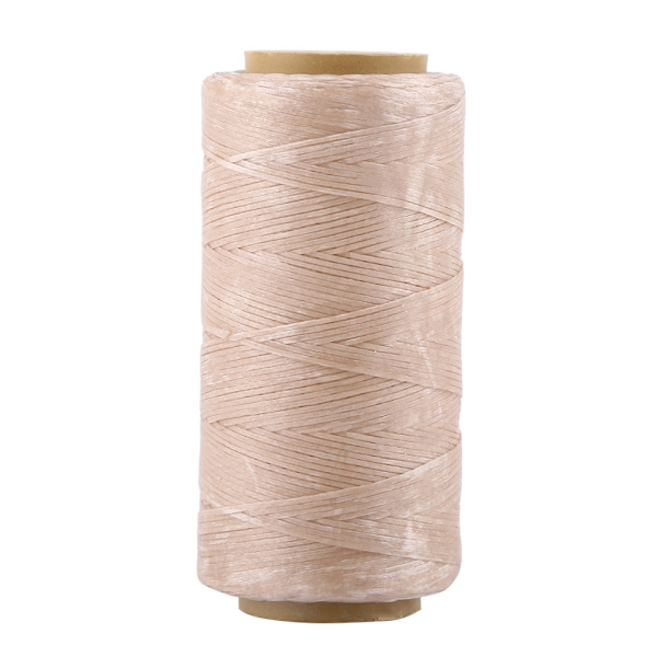 240 meter 150D 1 mm vokset tråd for håndsøm av skinn (beige)