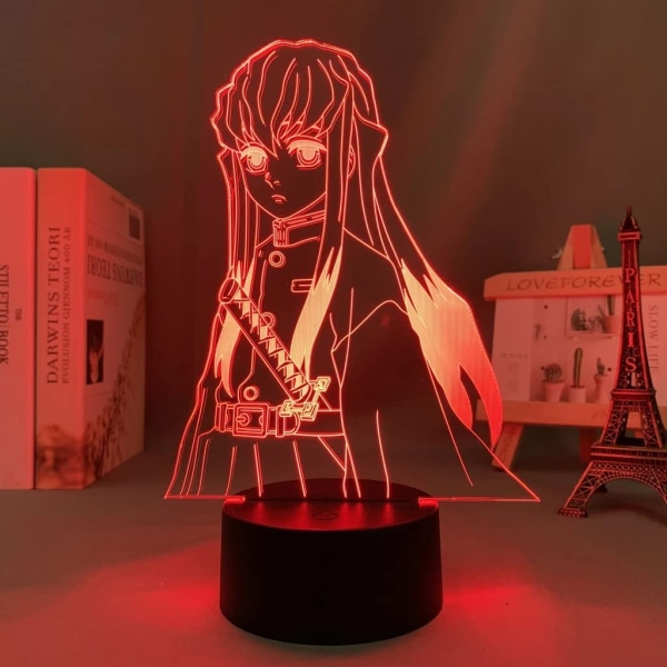 Anime 3D Night Light Demon Slayer Lamp Muichiro Tokito för C
