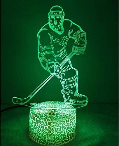 3D Ishockeyspiller Nattlys Bord Skrivebord Optisk Illusjon