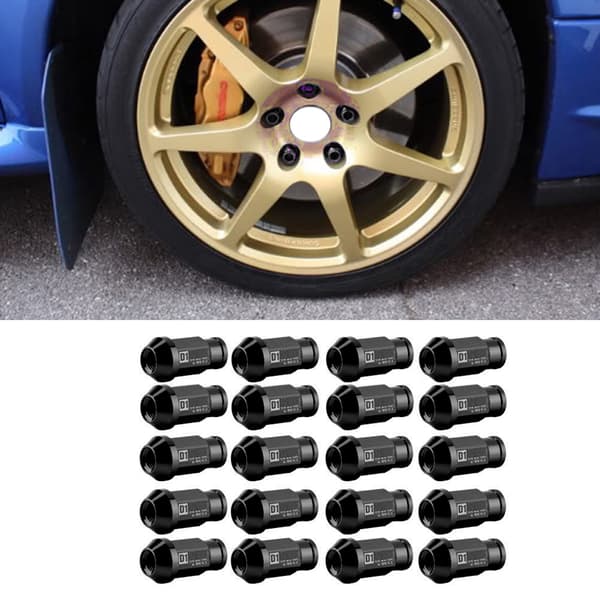 Bilskruer Racing Hjul Aluminiumsmutter M12X1.5 (Svart)
