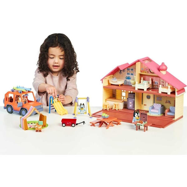 Bluey Figur 4-pack - Familjepaket, Söta Cartoon Minifigurer Dockor Julsemesterpresenter, Överraskande Jul- och födelsedagspresenter för barn pojkar flickor