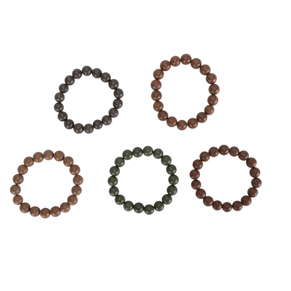 5 stk Buddha Perle Armbånd Lykke Håndlaget Motesmykker Varig Aroma Bønn Perler Armbånd for Daglig Bruk 12‑13mm / 0.47‑0.51in