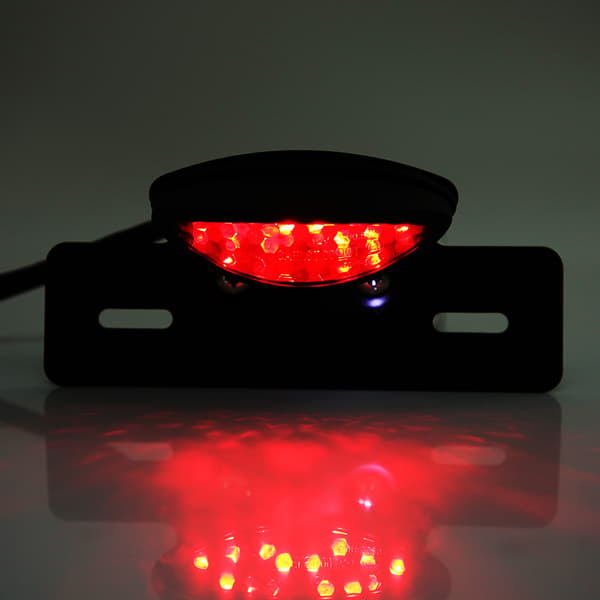 Motorcykel LED Baglygte Stop Bremslys Nummerpladelys til Cafe Racer Hvid