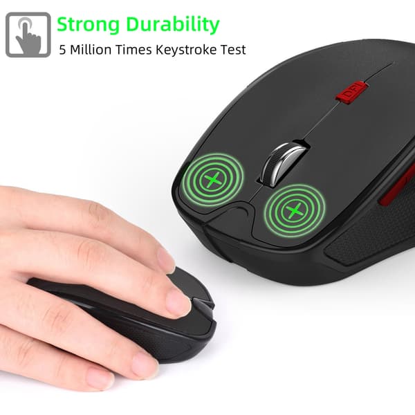 Langaton Bluetooth-hiiri, säädettävä 2400DPII, 6 painiketta com