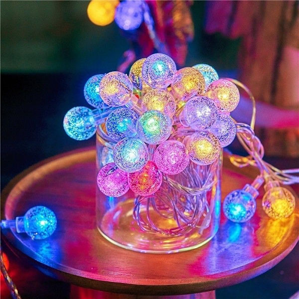 21ft 30LED Solar String Light Varm Vanntett Lamp String Light for Utendørs Hage Plen Dekor Colourful Light