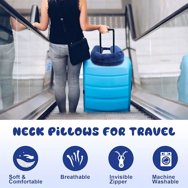 2-pack Resväska Nackkudde Twist Memory Foam Nackstöd Justerbar Nackkudde för Resor Flygplan för Nacke Böjbar Rullkudde för Haka, Axel Pa