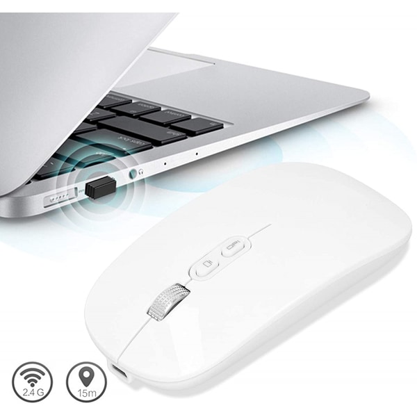 Trådlös mus, 2.4G/Bluetooth5.0 Dual Mode Wireless Optical