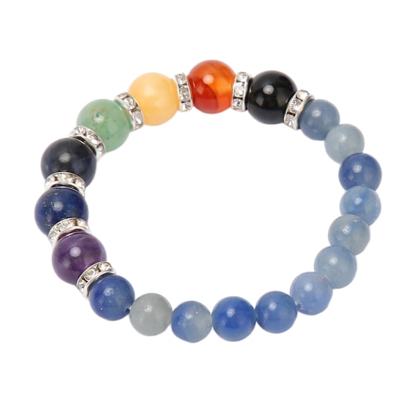 7 Chakra Armbånd Absorberer Olier Balance Følelsesmæssig Angst Relief Letvægts Krystal Armbånd til Meditation Yoga Dumortierit Kvartsit