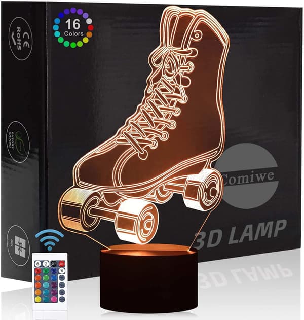 Quad Rulleskøjter 3D Illusion Natlampe, 16 Farveskift