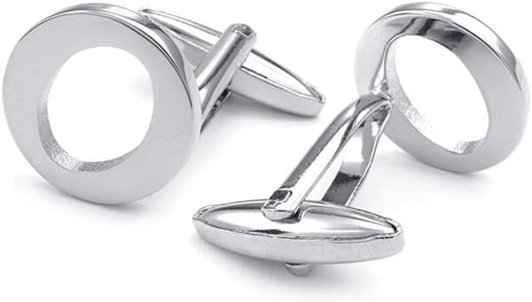 Initial Alphabet Manschettknappar för Män Bröllopsgåva, Silver O