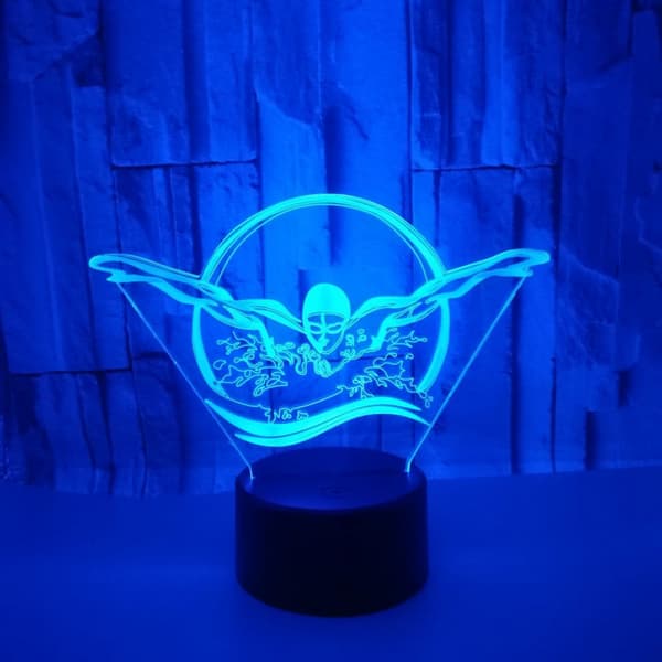 Svømme Natlampe, 3D Illusion LED Lampe, 7 Farver Dæmpbar