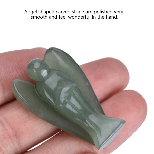 Kaunis luonnollinen kirkas vuorikristalli parantava voima kaiverrettu enkelihahmo Green Aventurine Quartz