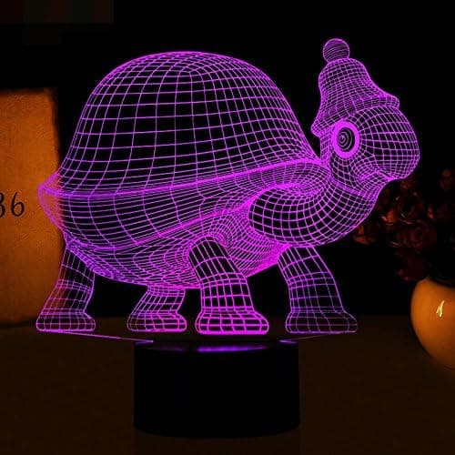 3D Skildpadde Dyre Natlampe Abstrakt Touch Switch Bordlampe Des