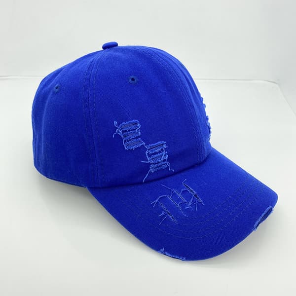 Baseballkasket, justerbar, slidt bomuld, V-stil Grey