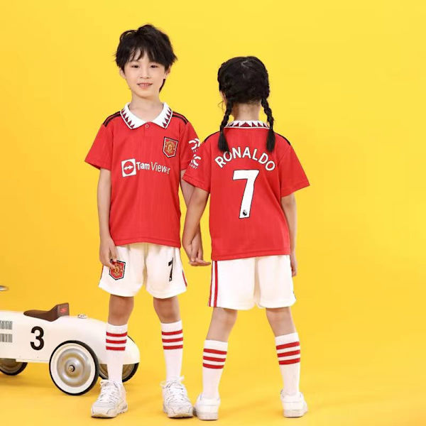 NO10 Barn Sportkläder  pojkar springa sportkläder Fotbollströja Set Fotbollsuniformer Andningsbara Barnfotbollströjor Set sets21-2pcs size26 (140-145cm)