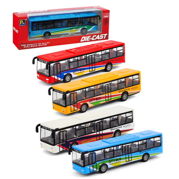 Bus Støbebil Model, Zink Legetøjsbil til Børn, Træk Ba