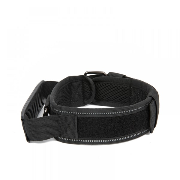 Hundhalsband med handtag-taktisk halsband för Small Medium Larg Black L