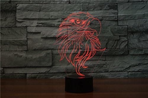 3D Ørneugle Natlampe Touch Bord Skrivebord Optisk Illusion L