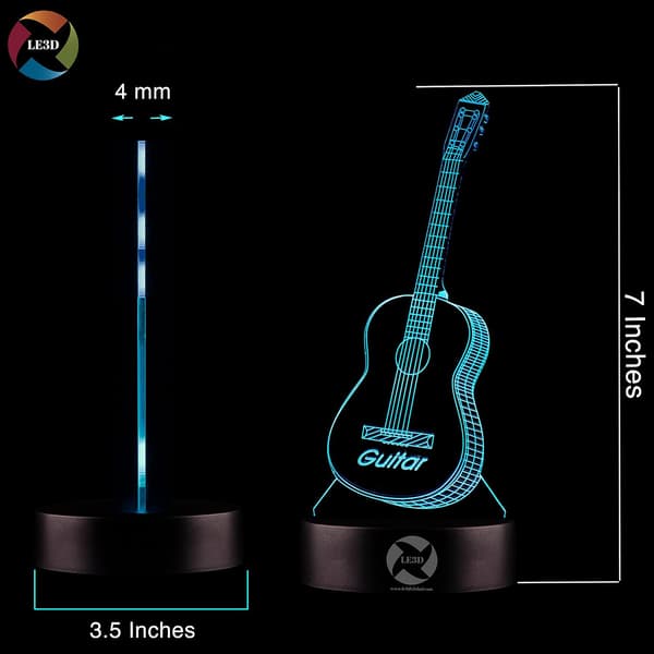 3D Optisk Illusions Natlampe - 7 LED Farveskiftende Lampe