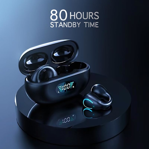 Trådlösa öronsnäckor Bluetooth 5.3 Hörlurar 50H Uppspelning Djup bas Stereo Öronsnäckor med LED-strömvisning Laddningsfodral IPX7 Vattentäta Hörlurar med