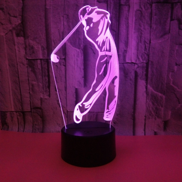 Spela golf 3D nattljus, 7 färger som ändras med fjärrkontroll