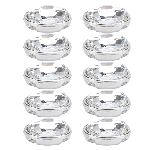 10 st Klor Rhinestone 10x14mm Oval Clawless Kant Osydd Kläder Väskor Skor Hattar Handsydda Tillbehör(Vit )