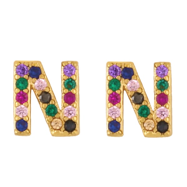Örhängen  Post Rainbow Cubic Zirconia Guldpläterad