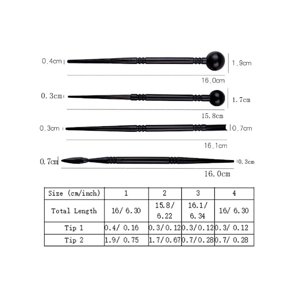 13 i 1 Dubbelsidig pricklera lera målningsindenterings pennor stylus verktyg set DIY (röd uppsättning)