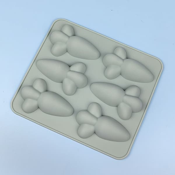 1 Gulerodskageform, Seks Hullers Gulerods Silikoneform, Kagebagning