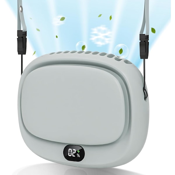 Bærbar halsventilator, håndholdt miniventilator, personlig ventilator USB genopladelig, 5 hastigheder justerbar, håndfri bærbar ventilator til børn, kvinder og mænd