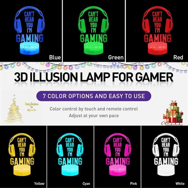 3D Gamepad Nattlampe (3 Mønstre) Spillkontroller Konsoll I