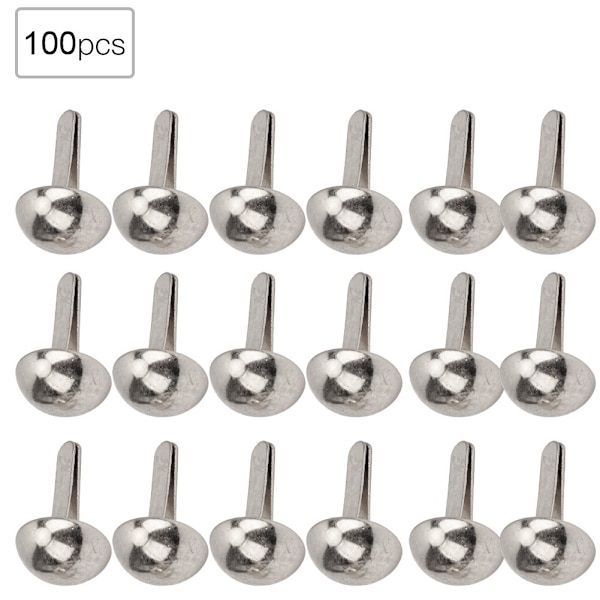100 stk Soppformet Dekorasjon Nagler DIY Tilbehør for Vesker Sko Hatter Klær (10mm Sølv)