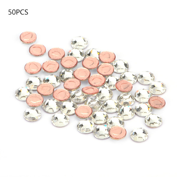50 st 4 mm heta diamanter praktiska bländande kläder DIY tillbehör glasmaterial (transparent)
