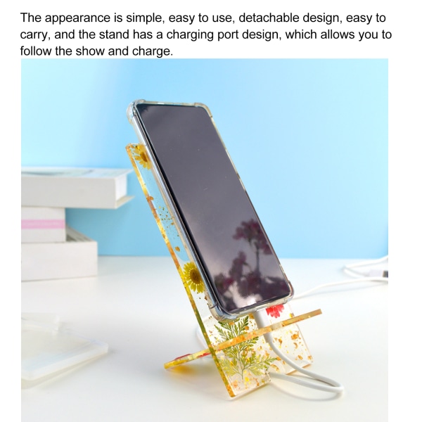 2 sarjaa silikonimuotti DIY Yksinkertainen matkapuhelimen pidikkeen kristalli epoksimuotti koristelu