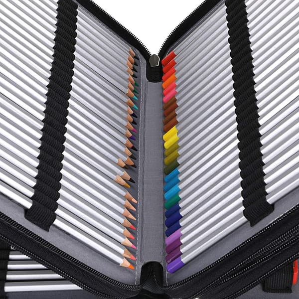 200 rum Farveblyant Organizer - Deluxe PU Læder Blyant G