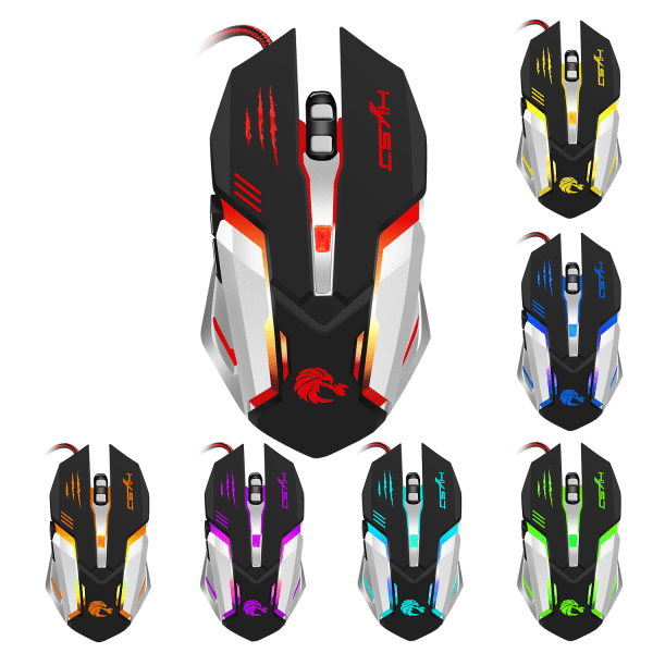 Mekanisk spelmus, 7-färgad RGB-bakgrundsbelysning, ergonomisk design