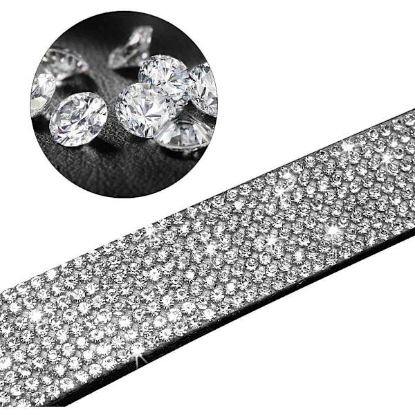Rhinestone Hundehalsbånd, Søt Blendende Glitrende Mykt Semsket Skinn Hund Katt Rhinestone Halsbånd Krystall Diamant Kjæledyr Hund Valp Halsbånd(Lilla,S) Purple S