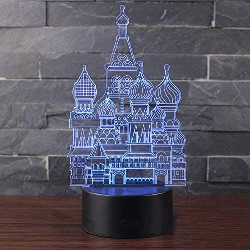 3D LED Nattlys, 3D Optisk Illusjonslampe Slottbygning