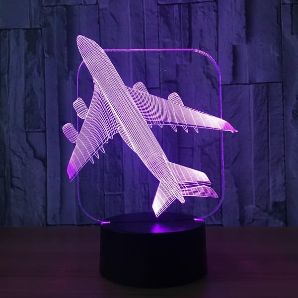 Flyvemaskine Krigsfly Model Kreativt 3D Natlys Touch Jet Pl