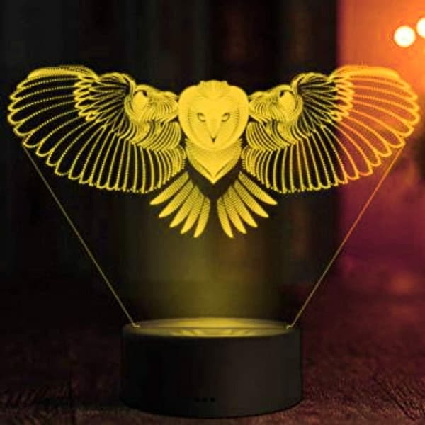 3D Ugle Ørn Nattlys Bord Skrivebord Optisk Illusjon Lamper 1
